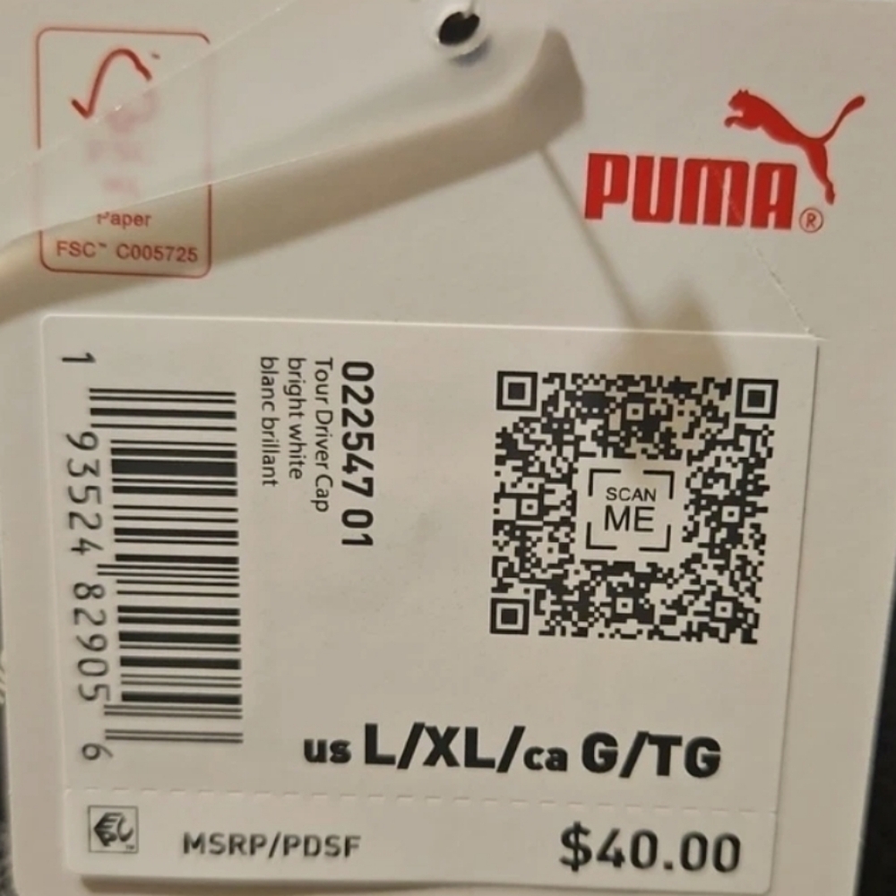 NWT Men's Puma COBRA Tour Classic White Driver Cap - Picture 2 of 8